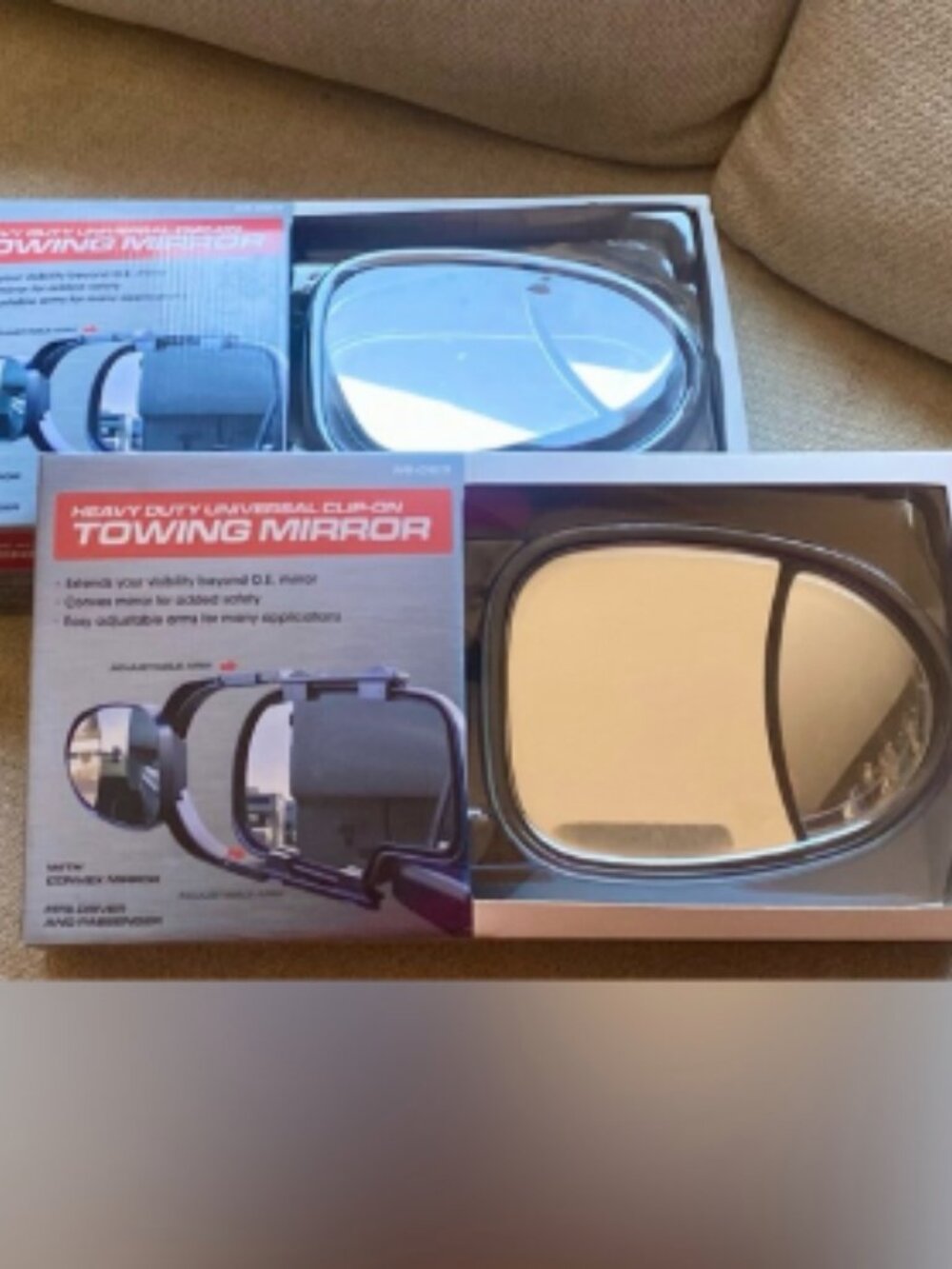 NIB Set of 2 Pilot Heavy Duty Universal Clip-on adjustable towing mirrors